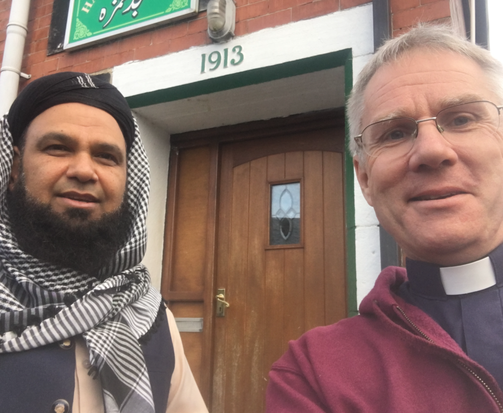 Imaam Wasim outside Todmorden Mosque