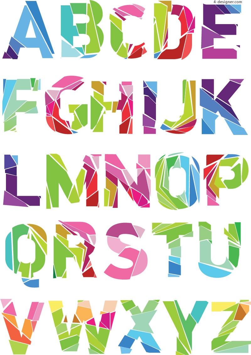 colorful-collage-of-letters-design-vector-material-62482