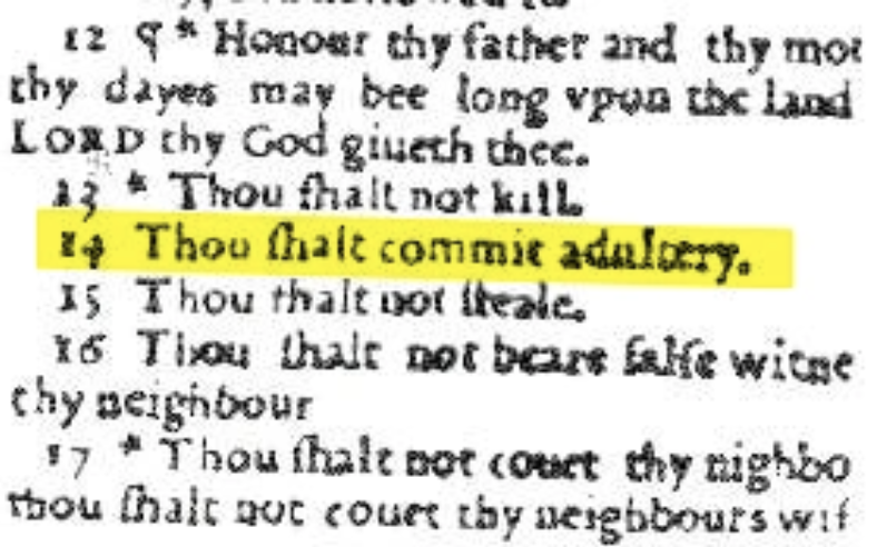 From the Wicked Bible of 1631